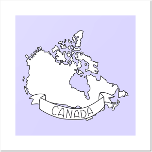 Canada Home Country Map Outline Posters and Art